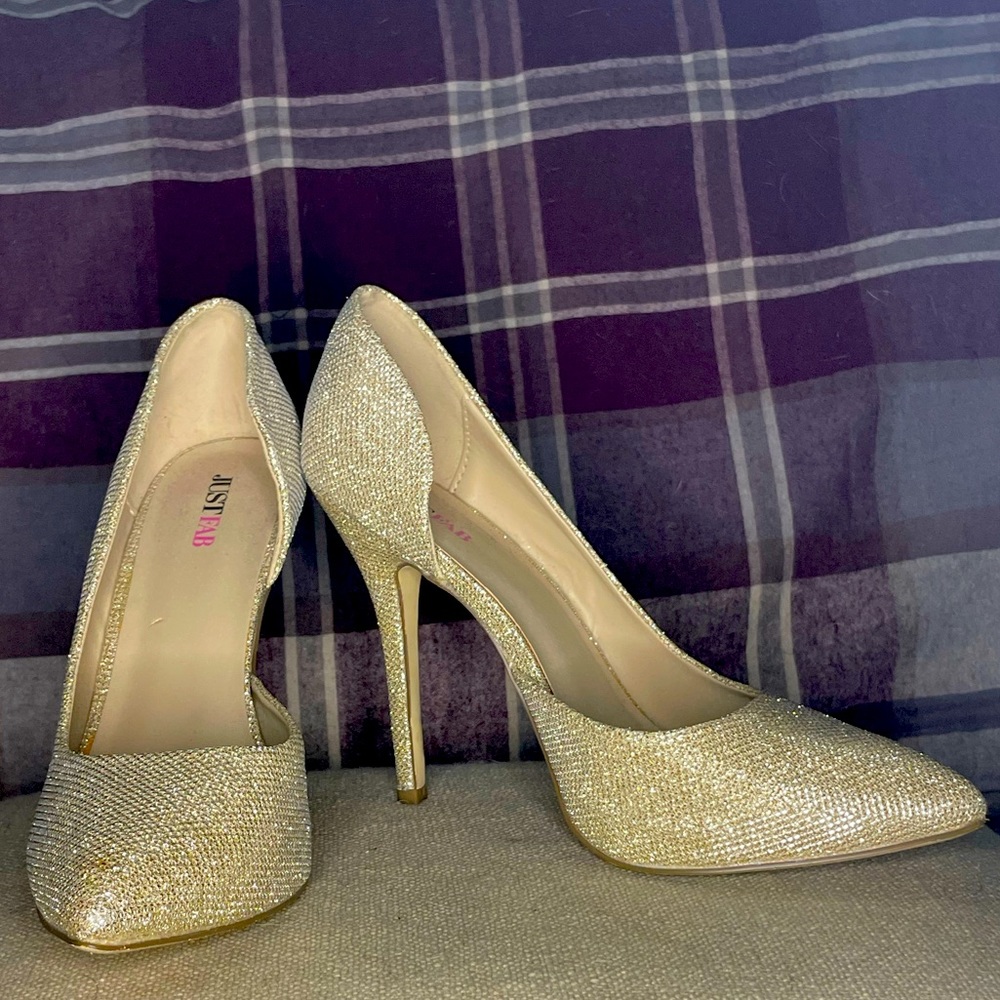 Gold Glitter Heels